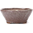 Round brown and white bonsai pot by Bonsai - 125 x 125 x 55 mm