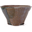 Vaso per bonsai rotondo marrone e bianco di Bonsai - 105 x 105 x 65 mm