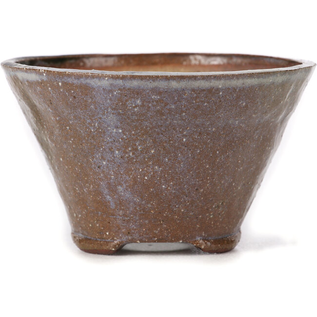Pot à bonsaï rond marron et blanc par Bonsai - 105 x 105 x 65 mm