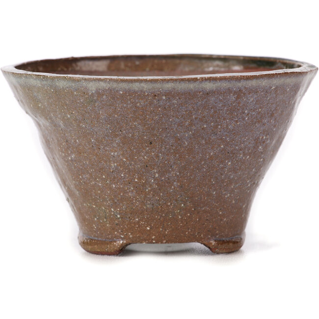 Round brown and white bonsai pot by Bonsai - 105 x 105 x 65 mm