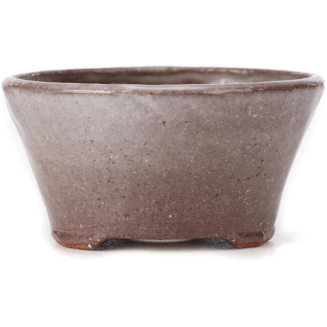 Vaso per bonsai rotondo marrone e bianco di Bonsai - 105 x 105 x 50 mm