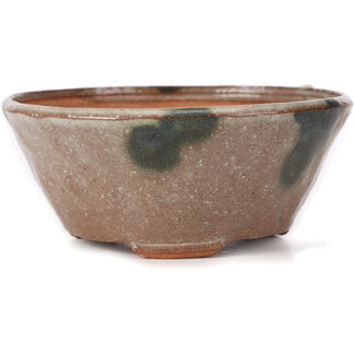 Bonsai 120 mm round brown and white bonsai pot by Bonsai, Japan