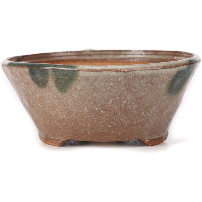Round brown and white bonsai pot by Bonsai - 120 x 120 x 50 mm