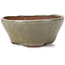 Ronde bruine en witte bonsaipot van Bonsai - 115 x 115 x 50 mm