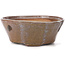 Vaso per bonsai rotondo marrone e bianco di Bonsai - 115 x 115 x 45 mm