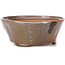 Vaso per bonsai rotondo marrone e bianco di Bonsai - 115 x 115 x 45 mm