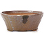 Vaso per bonsai rotondo marrone e bianco di Bonsai - 115 x 115 x 45 mm