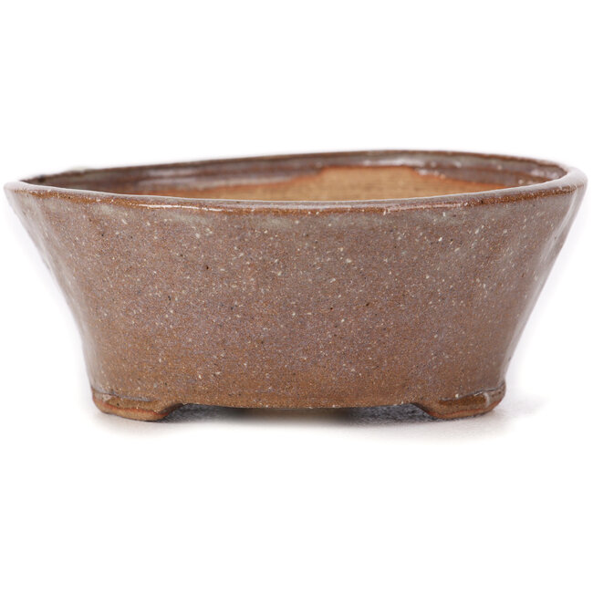 Pot à bonsaï rond marron et blanc par Bonsai - 115 x 115 x 45 mm