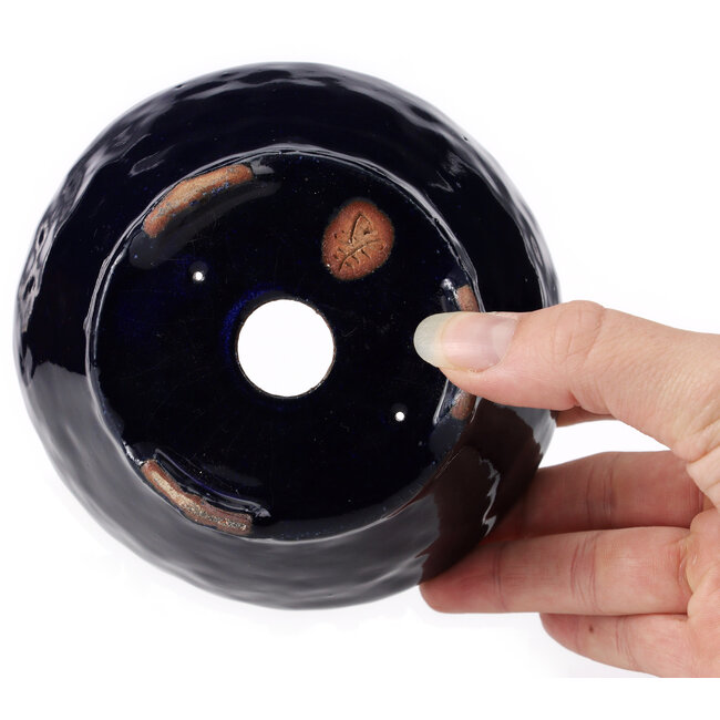 Pot à bonsaï rond bleu par Bonsai - 125 x 125 x 65 mm