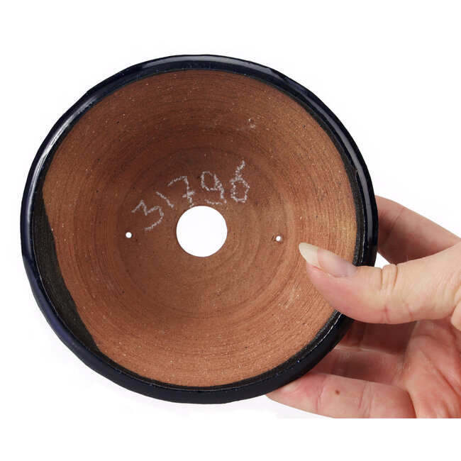 Pot à bonsaï rond bleu par Bonsai - 125 x 125 x 50 mm
