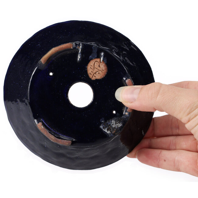 Round blue bonsai pot by Bonsai - 125 x 125 x 50 mm