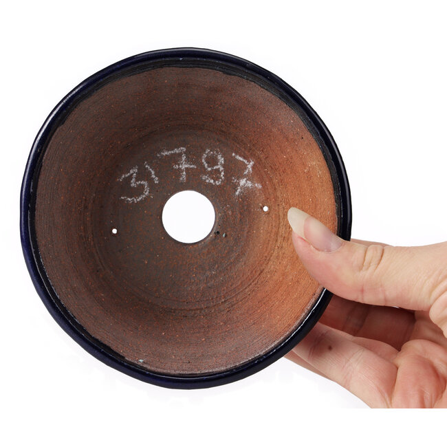 Maceta de bonsái redonda azul de Bonsai - 120 x 120 x 45 mm