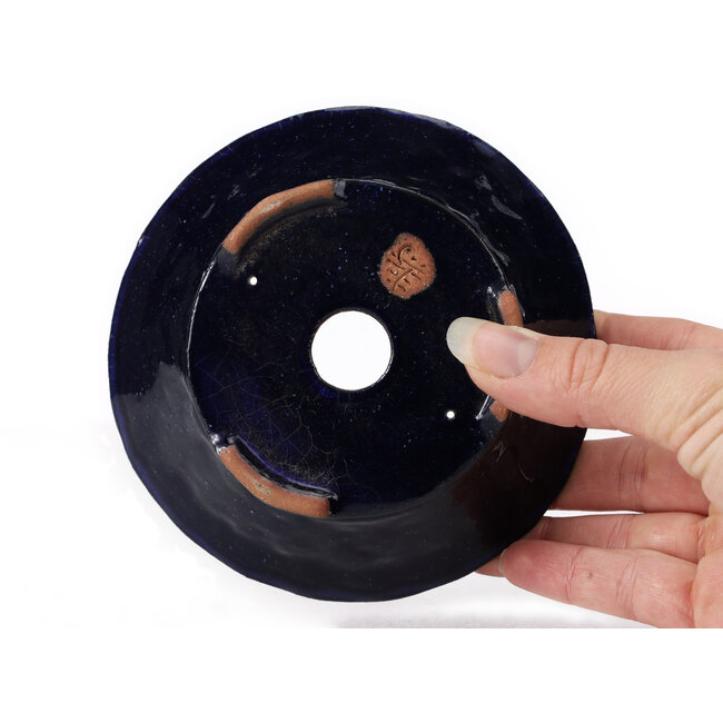 Round blue bonsai pot by Bonsai - 125 x 125 x 45 mm