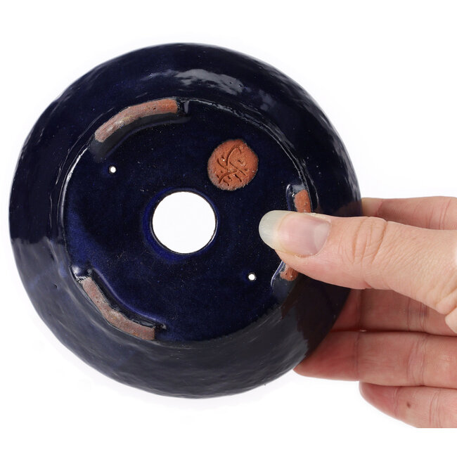 Round blue bonsai pot by Bonsai - 115 x 115 x 55 mm