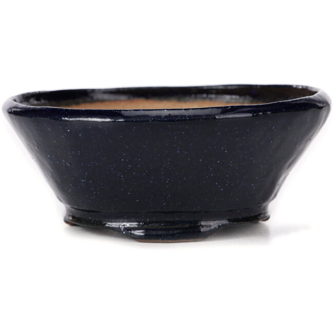 Ronde blauwe bonsaipot van Bonsai - 125 x 125 x 55 mm