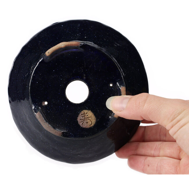 Pot à bonsaï rond bleu par Bonsai - 125 x 125 x 55 mm