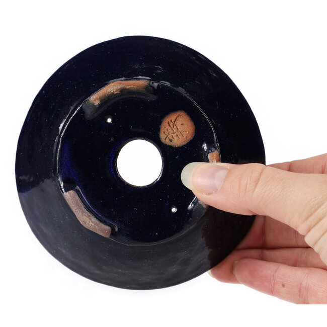 Pot à bonsaï rond bleu par Bonsai - 115 x 115 x 50 mm