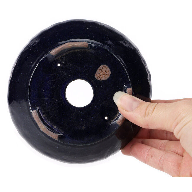 Ronde blauwe bonsaipot van Bonsai - 125 x 125 x 50 mm