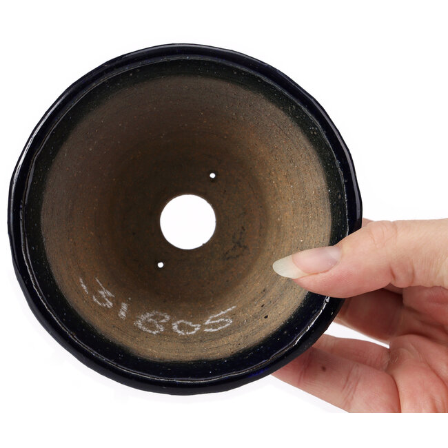 Vaso bonsai rotondo blu di Bonsai - 115 x 115 x 65 mm