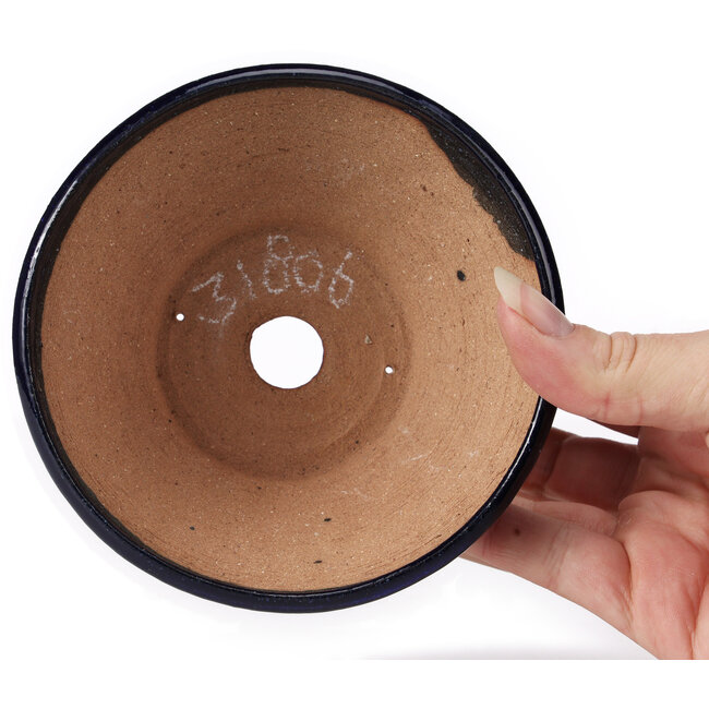 Round blue bonsai pot by Bonsai - 125 x 125 x 50 mm