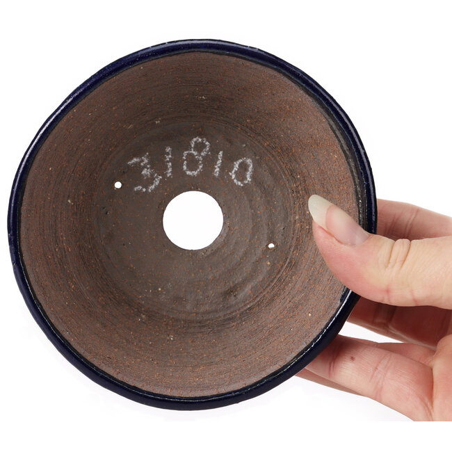 Ronde blauwe bonsaipot van Bonsai - 115 x 115 x 45 mm