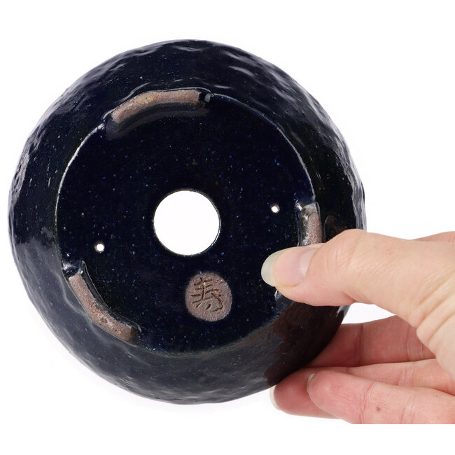Pot à bonsaï rond bleu par Bonsai - 115 x 115 x 45 mm