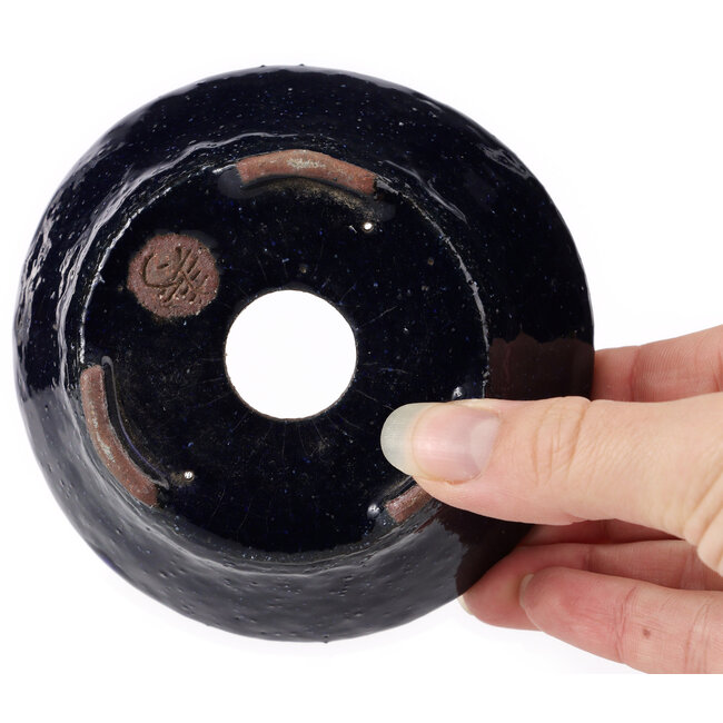 Pot à bonsaï rond bleu par Bonsai - 105 x 105 x 45 mm