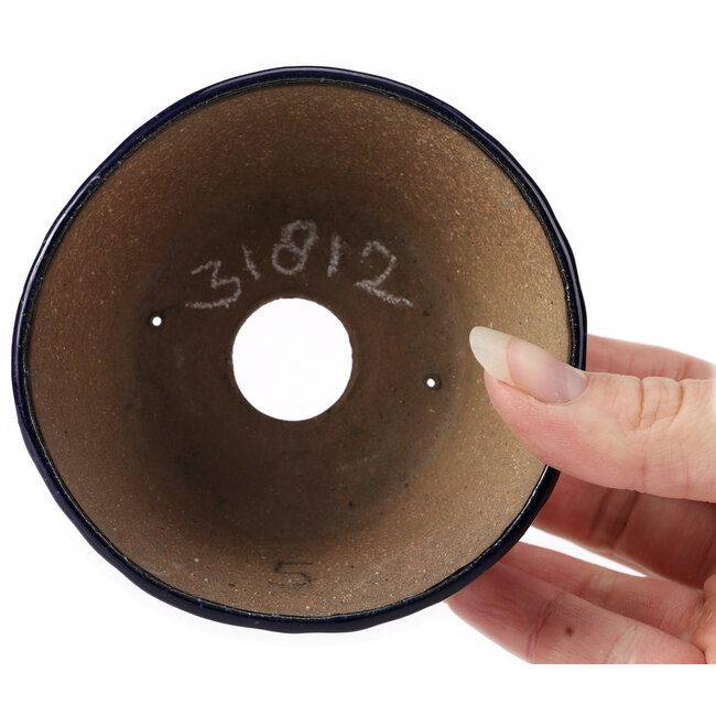 Ronde blauwe bonsaipot van Bonsai - 100 x 100 x 50 mm