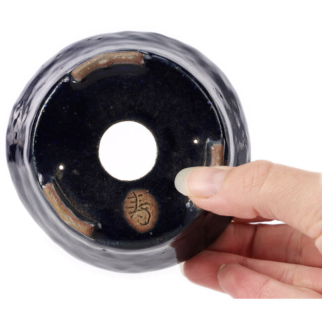 Round blue bonsai pot by Bonsai - 100 x 100 x 50 mm