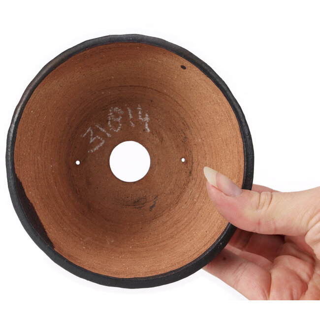 Ronde bruine bonsaipot van Bonsai - 125 x 125 x 55 mm