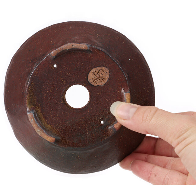 Round brown bonsai pot by Bonsai - 125 x 125 x 50 mm