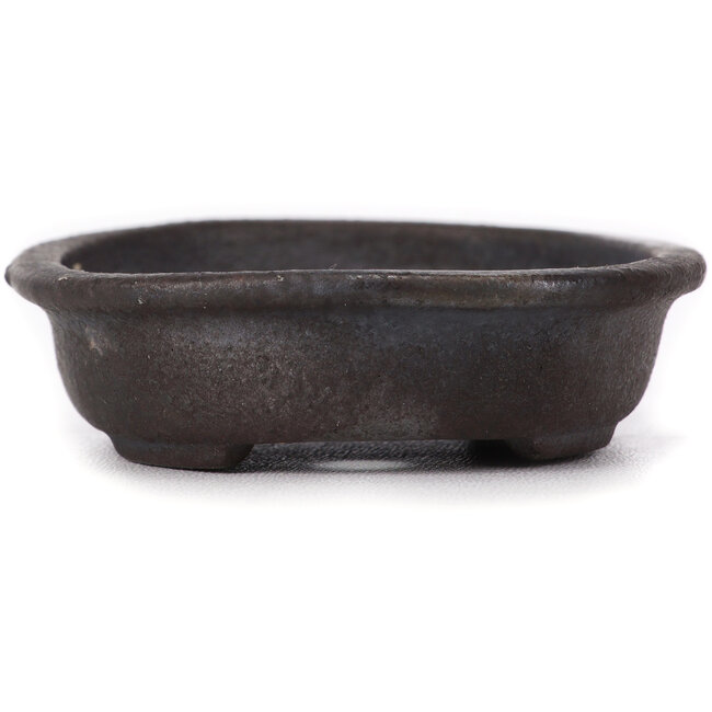 Pot à bonsaï ovale non émaillé par Yamaaki - 110 x 85 x 20 mm