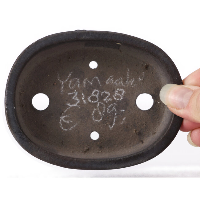 Maceta de bonsái ovalada sin esmaltar de Yamaaki - 110 x 85 x 20 mm