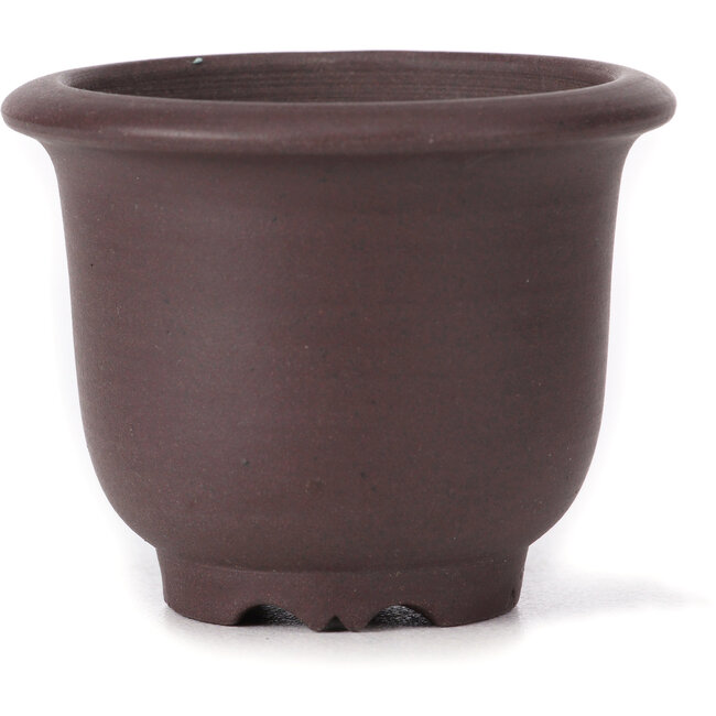 Round unglazed bonsai pot by Yamaaki - 80 x 80 x 60 mm
