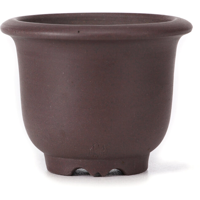 Round unglazed bonsai pot by Yamaaki - 80 x 80 x 60 mm