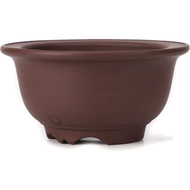 Maceta de bonsái redonda sin esmaltar de Yamaaki - 115 x 115 x 60 mm