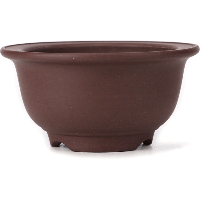Round unglazed bonsai pot by Yamaaki - 115 x 115 x 60 mm