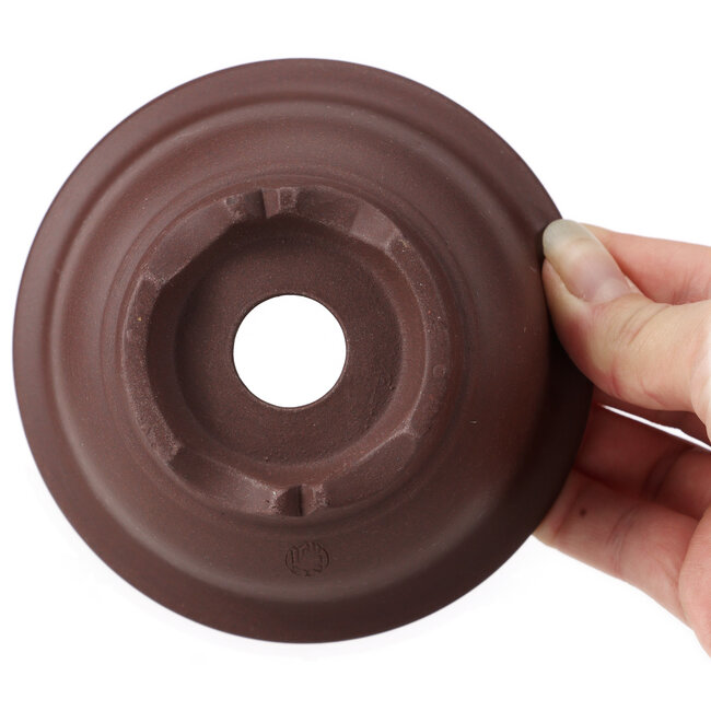 Round unglazed bonsai pot by Yamaaki - 115 x 115 x 60 mm