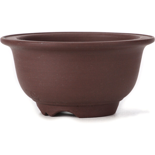 Round unglazed bonsai pot by Yamaaki - 115 x 115 x 60 mm