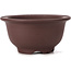 Ronde ongeglazuurde bonsaipot van Yamaaki - 115 x 115 x 60 mm