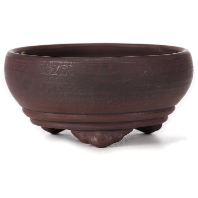 Round unglazed bonsai pot - 100 x 100 x 45 mm