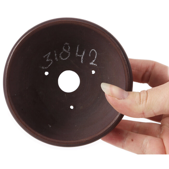 Round unglazed bonsai pot - 100 x 100 x 45 mm