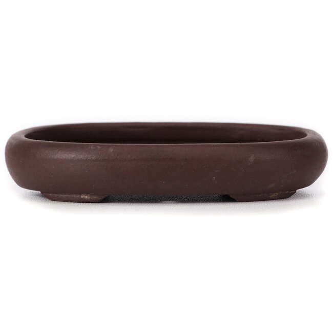 Pot à bonsaï ovale non émaillé par Yamaaki - 110 x 85 x 20 mm