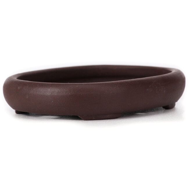 Ovale unglasierte Bonsaischale von Yamaaki - 110 x 85 x 20 mm