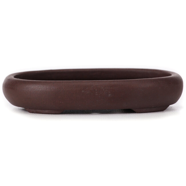 Pot à bonsaï ovale non émaillé par Yamaaki - 110 x 85 x 20 mm