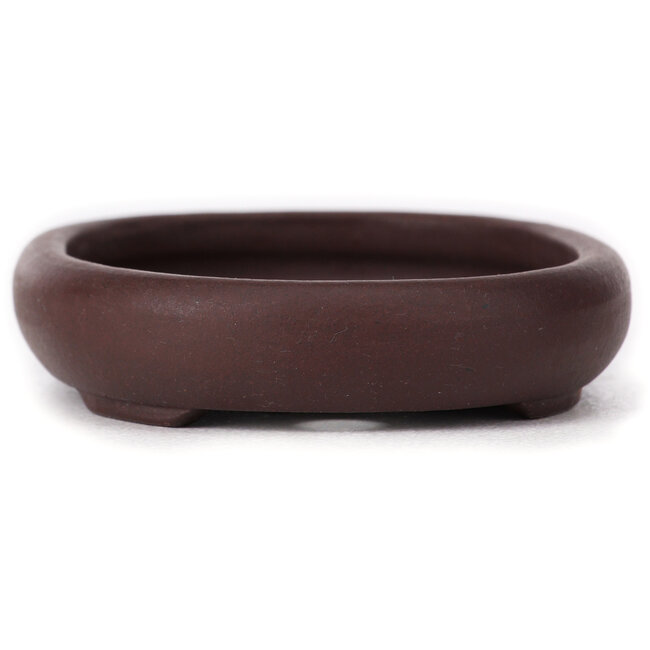 Maceta de bonsái ovalada sin esmaltar de Yamaaki - 110 x 85 x 20 mm