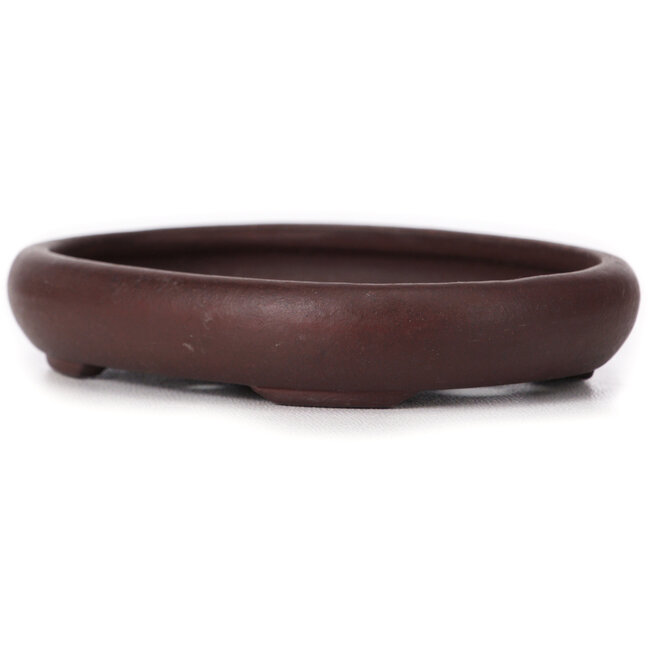 Ovale ongeglazuurde bonsaipot van Yamaaki - 110 x 85 x 20 mm