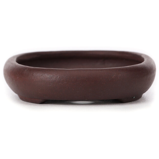 Pot à bonsaï ovale non émaillé par Yamaaki - 110 x 85 x 20 mm