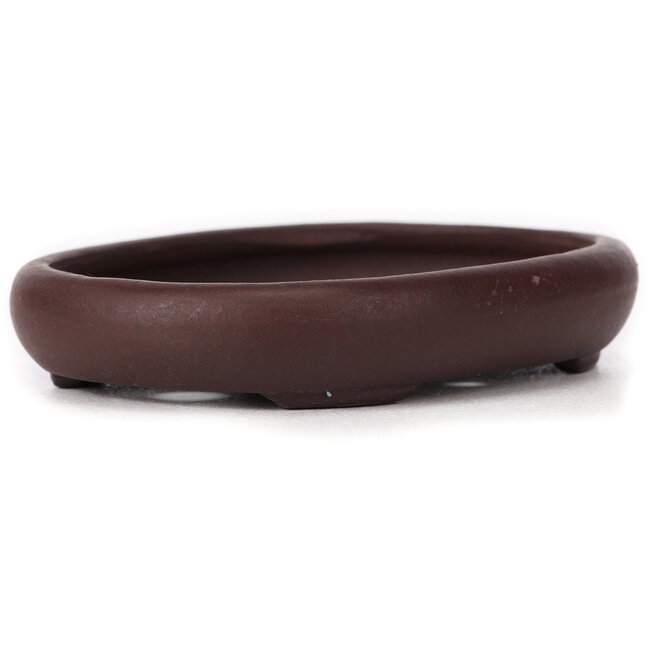 Pot à bonsaï ovale non émaillé par Yamaaki - 110 x 85 x 20 mm