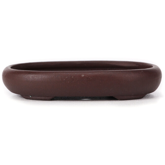 Oval unglazed bonsai pot by Yamaaki - 110 x 85 x 20 mm